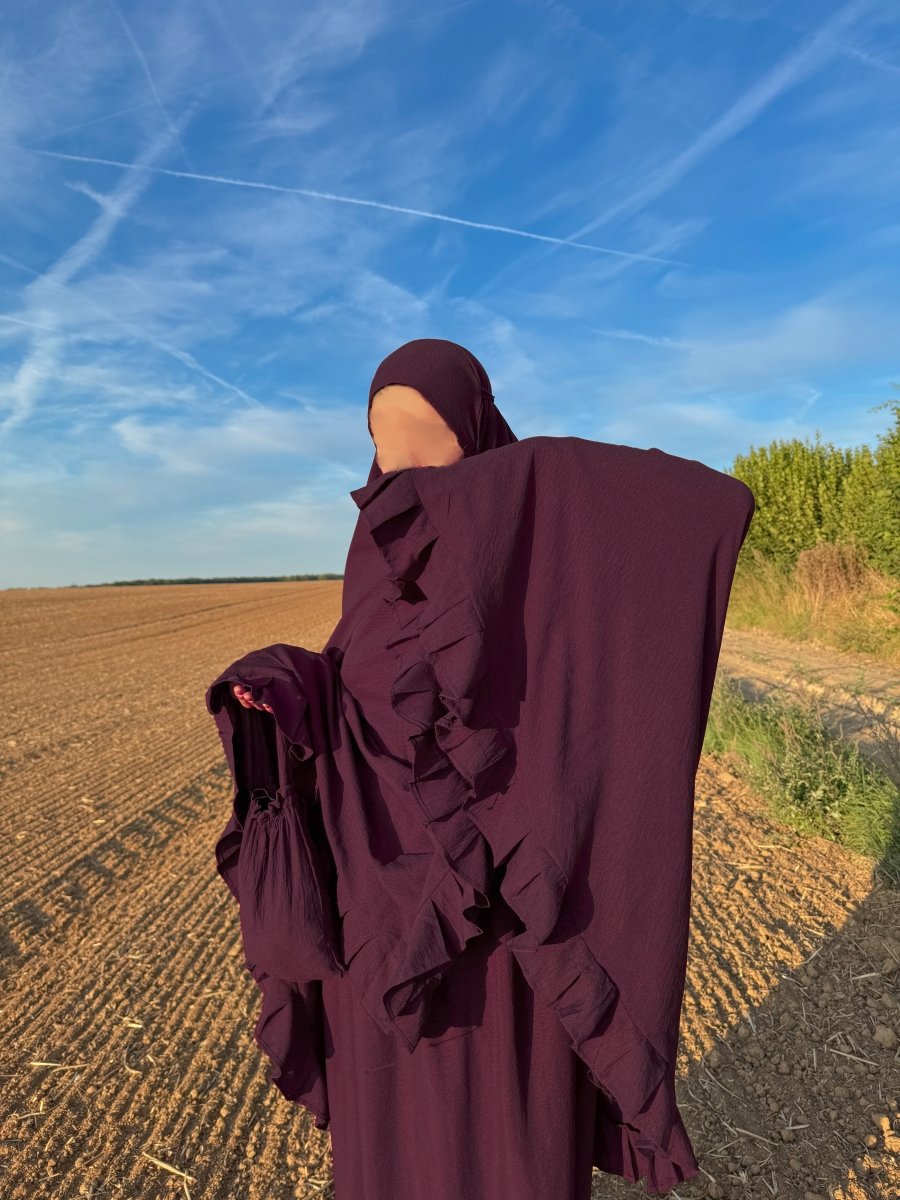 Ensemble 3 pièces Autumn Princess - Burgundy - moyenne à grande tête - SafaPrayerwear