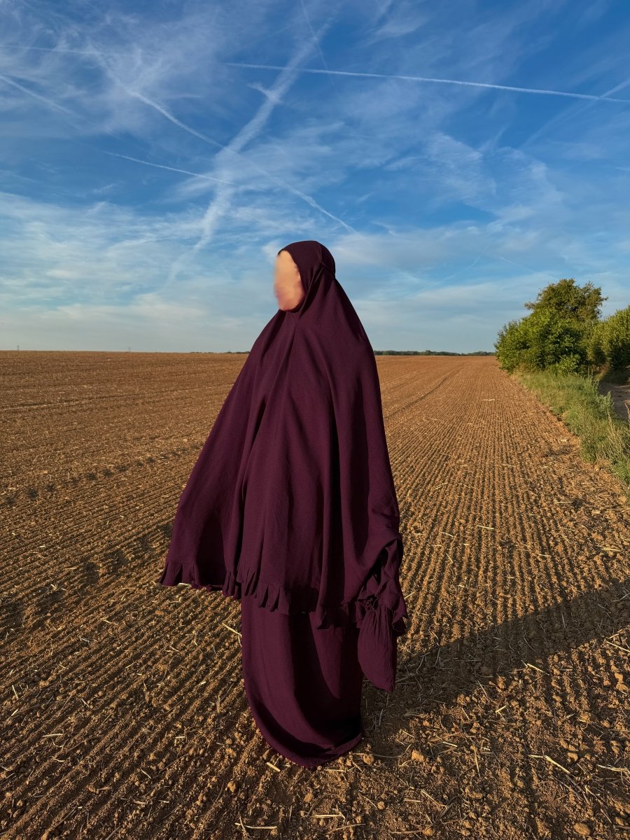 Ensemble 3 pièces Autumn Princess - Burgundy - moyenne à grande tête - SafaPrayerwear