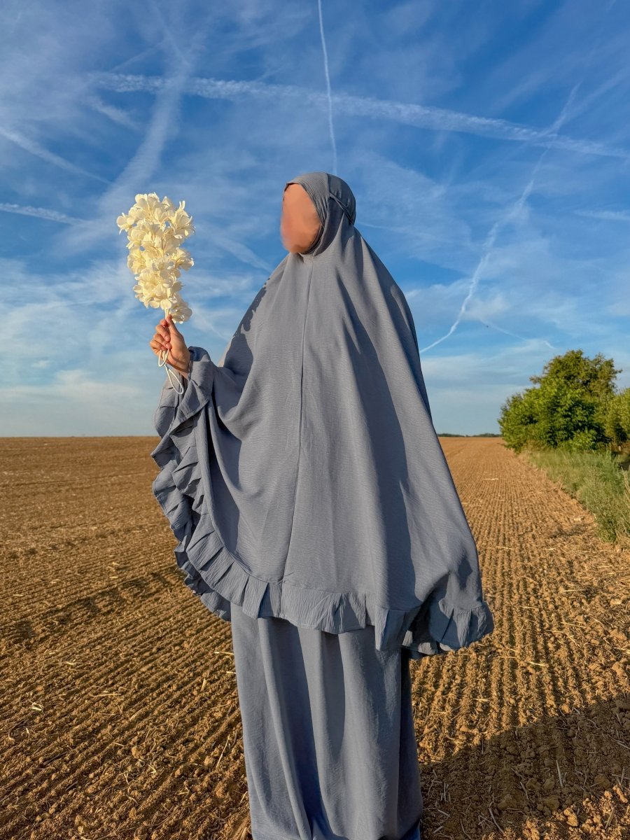 Ensemble 3 pièces Autumn Princess - Gris souris - petite tête - SafaPrayerwear