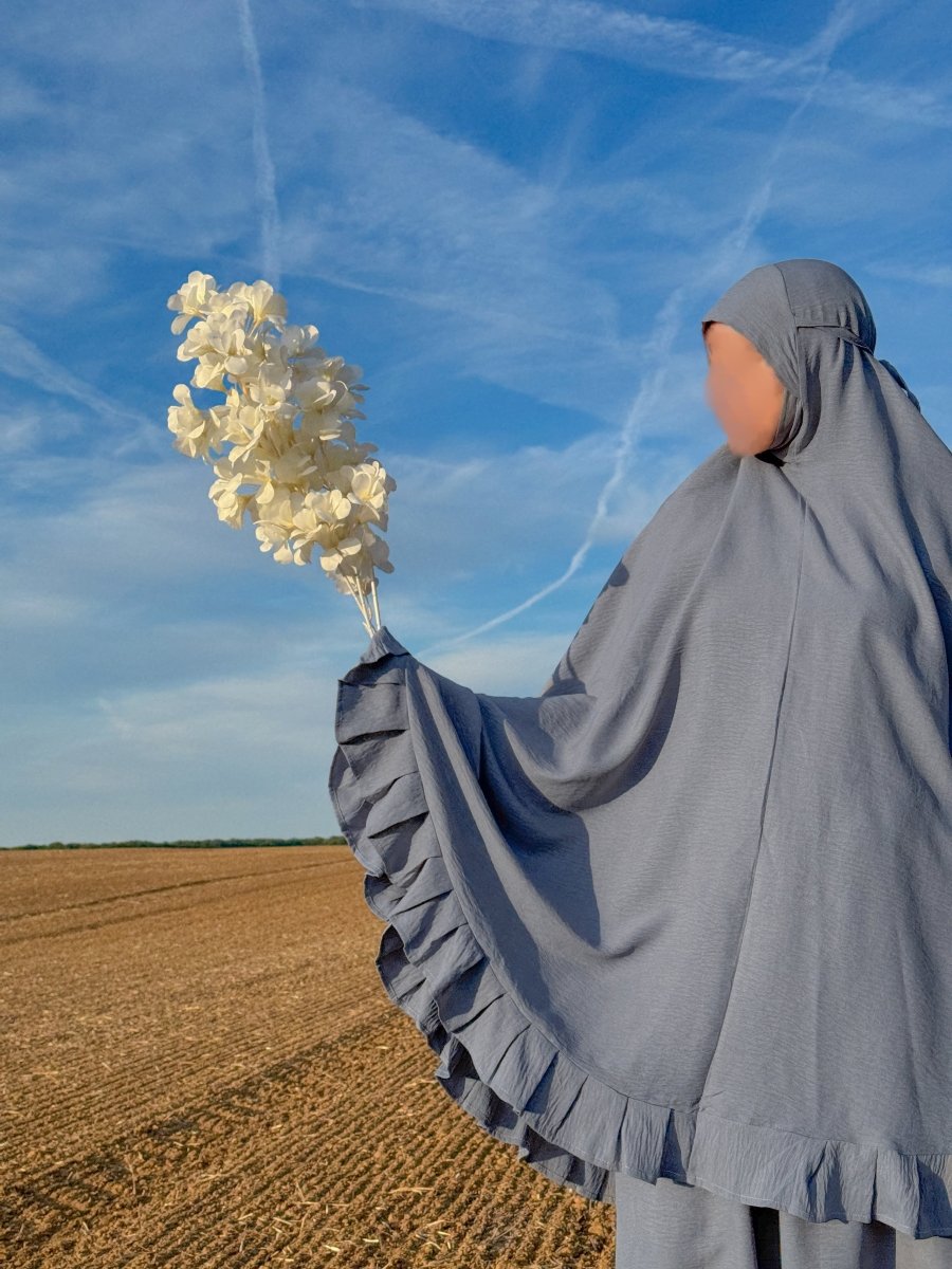 Ensemble 3 pièces Autumn Princess - Gris souris - petite tête - SafaPrayerwear