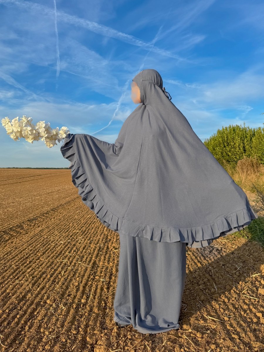 Ensemble 3 pièces Autumn Princess - Gris souris - petite tête - SafaPrayerwear