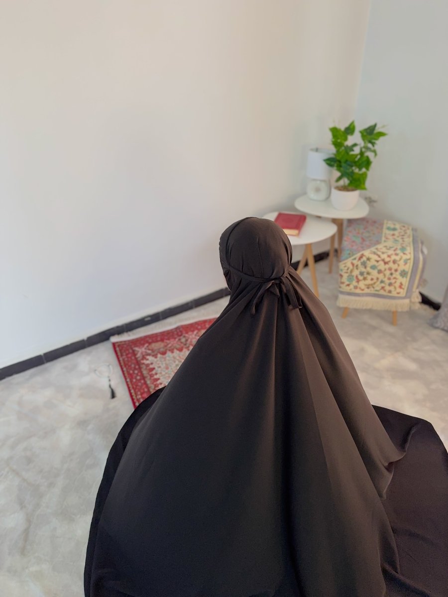 Ensemble 3 pièces Fajr en crêpe américaine - noir - SafaPrayerwear