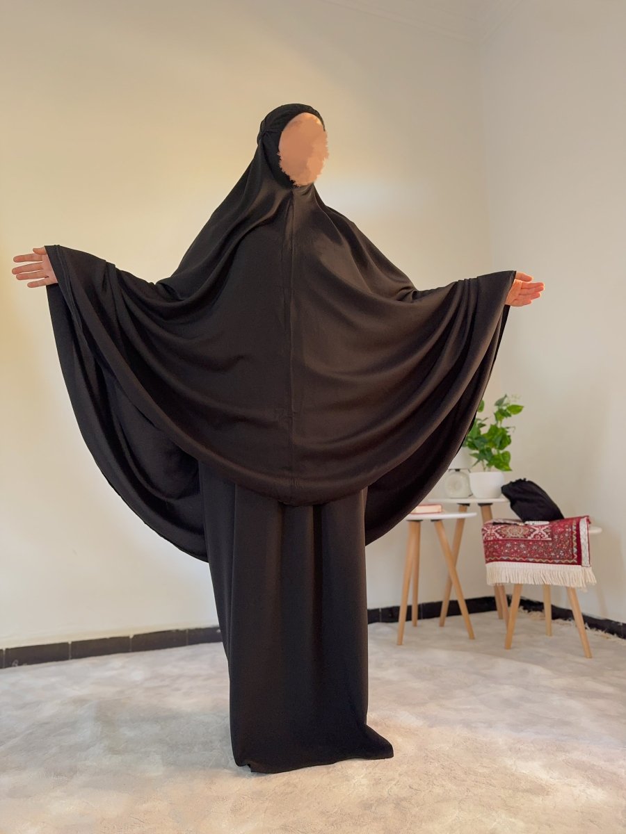 Ensemble 3 pièces Fajr en crêpe américaine - noir - SafaPrayerwear