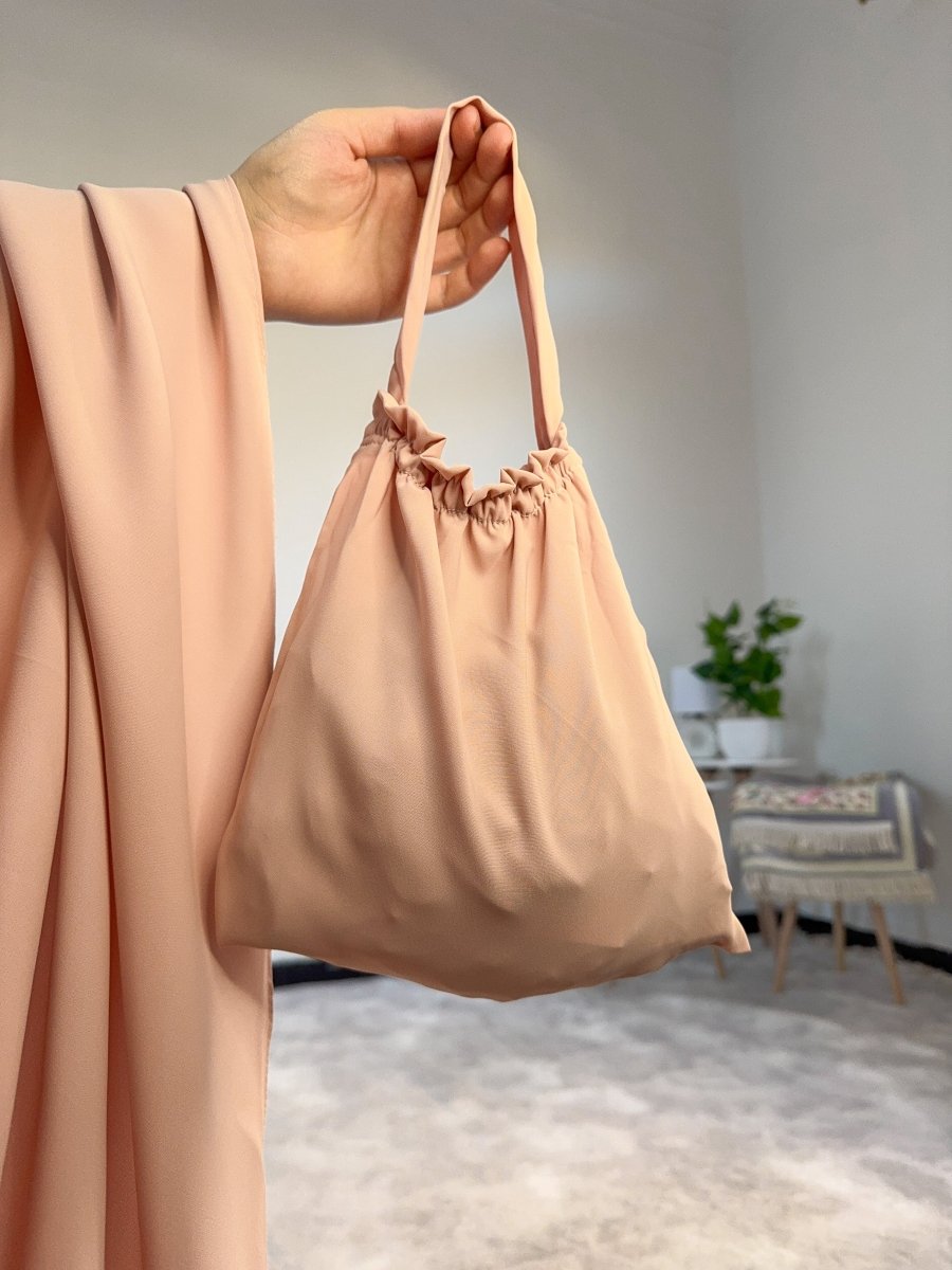 Ensemble 3 pièces Fajr en crêpe américaine - rose pêche - SafaPrayerwear