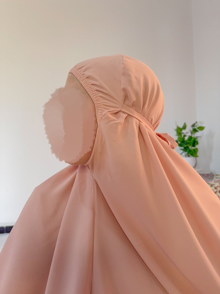 Ensemble 3 pièces Fajr en crêpe américaine - rose pêche - SafaPrayerwear