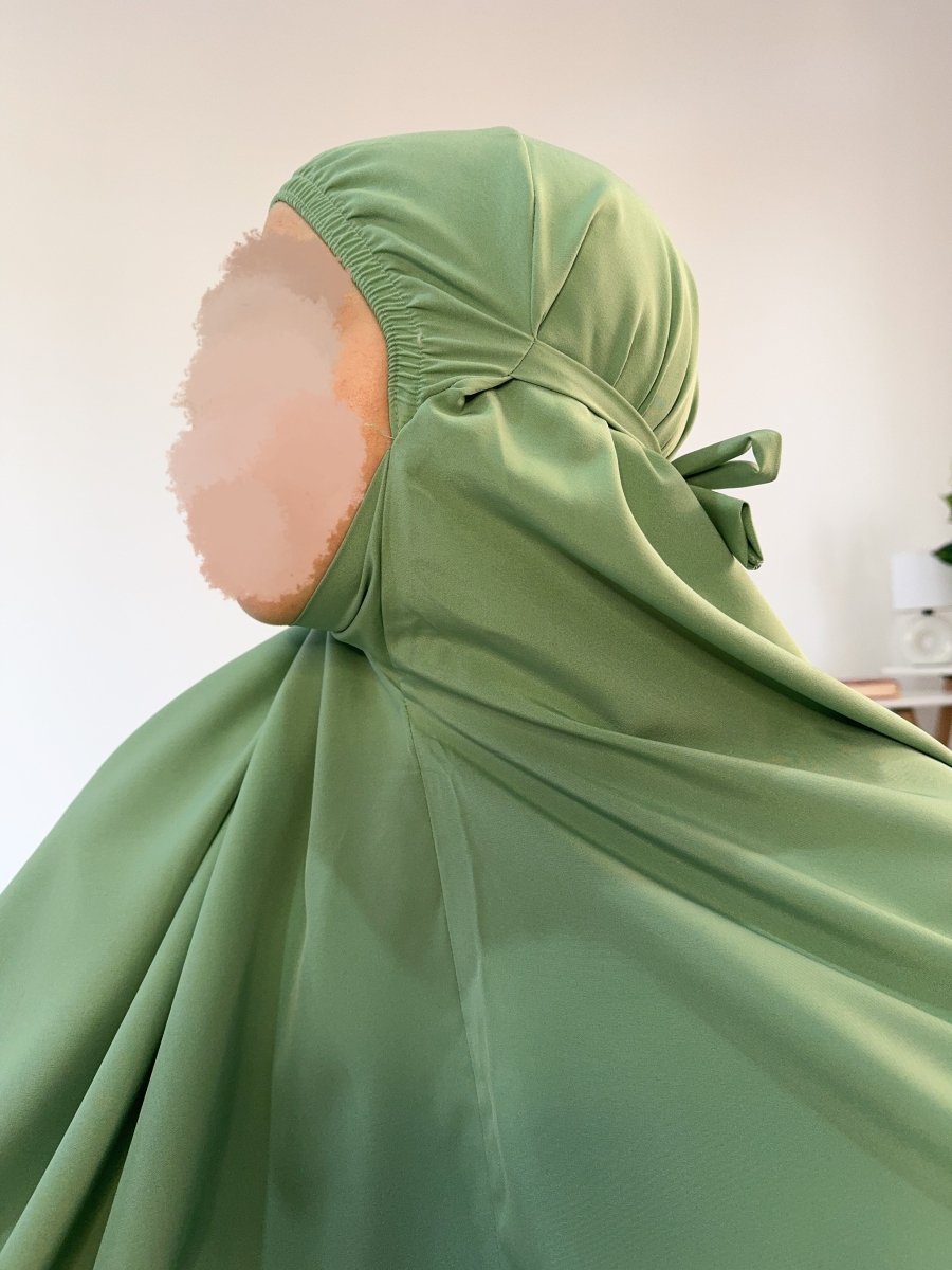 Ensemble 3 pièces Fajr en crêpe américaine - vert eau - SafaPrayerwear