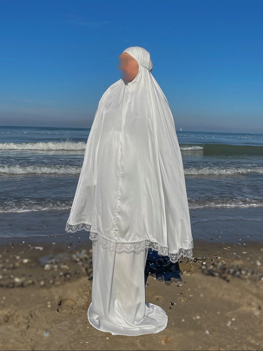 Ensemble 3 pièces Signature en satin luxueux - Blanc - SafaPrayerwear