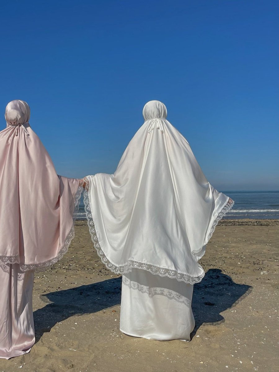 Ensemble 3 pièces Signature en satin luxueux - Blanc - SafaPrayerwear